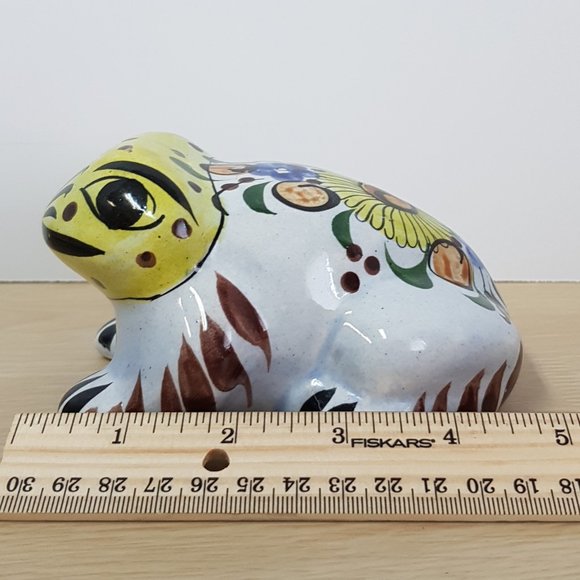 Mexican Hand Painted Pottery Frog - Picture 4 of 11